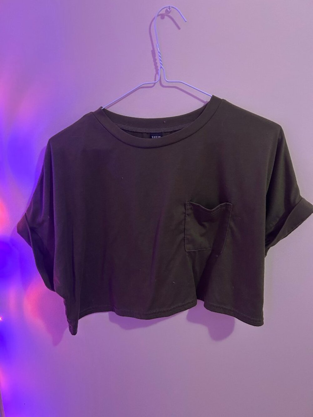 Green Crop Top with Pocket